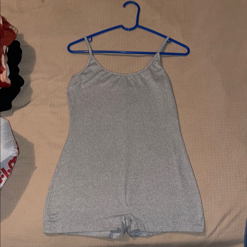 Gray Sleeveless Romper